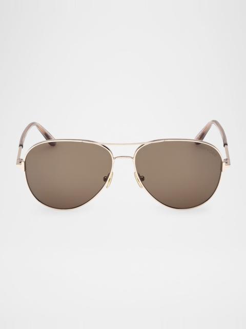 TOM FORD Clark Metal Aviator Sunglasses