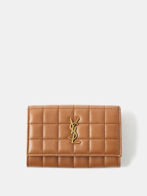 Saint Laurent Le Monogramme Micro-cœur Coin Purse In Cassandre Canvas And  Smooth Leather in White