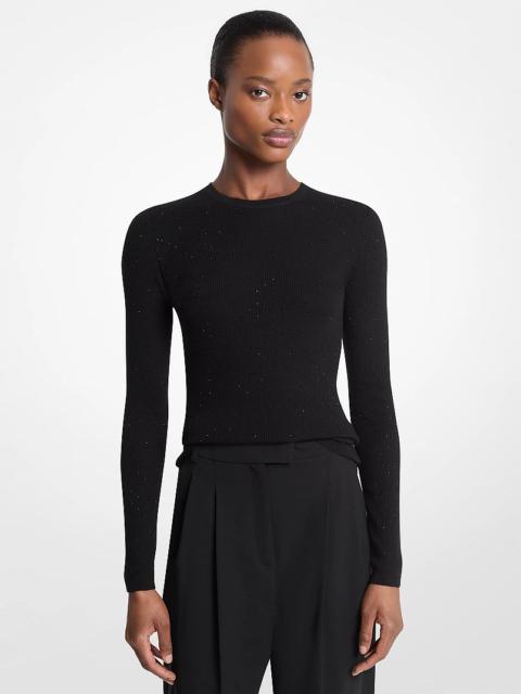 MICHAEL KORS COLLECTION Embellished Tissue Cashmere Sweater