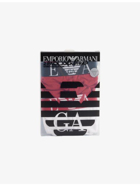 EMPORIO ARMANI Branded Mid-Rise Pack Of Three Stretch-Cotton Trunks