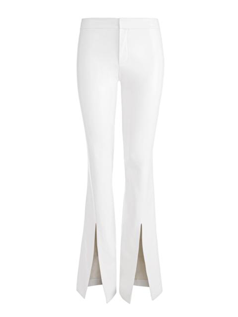 Alice + Olivia WALKER SLIM VEGAN LEATHER FRONT SLIT PANTS