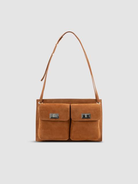 BY FAR Billy Tote Summer Tan Suede Leather Shoulder Bag