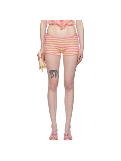 GUIZIO Pink & Yellow Drawstring Shorts