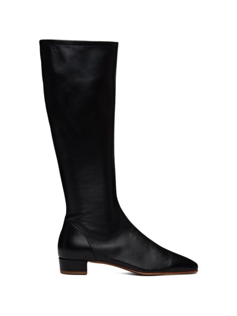 BY FAR Black Edie Leather Knee-High Boots