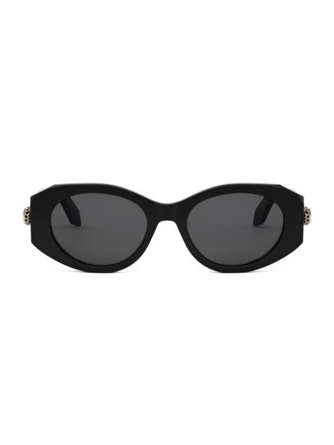 BVLGARI Women's Serpenti 52MM Oval Sunglasses - Black Dark Grey
