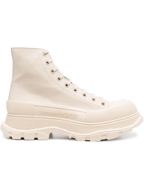 Alexander McQueen Alexander McQueen Tread Slick Lace Up Boot Beige Beige