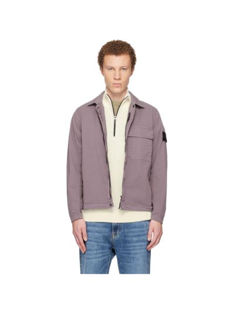 Stone Island Purple 1200013 Stretch Organic Cotton Twill Shirt
