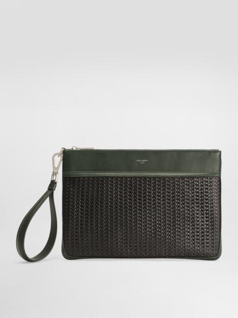 Dolce & Gabbana Plongé woven calfskin necessaire