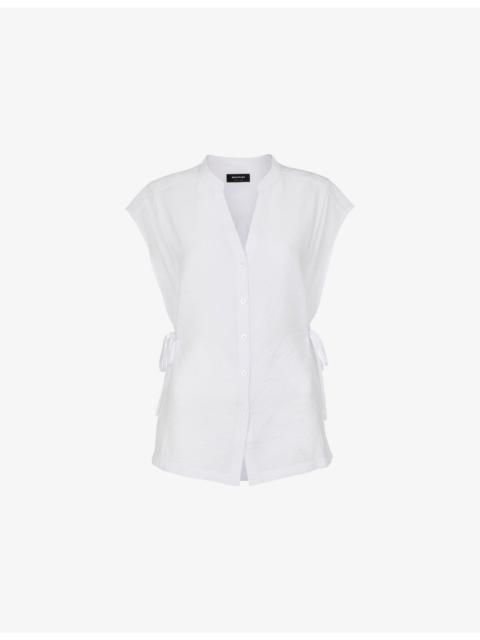 WHISTLES Side-Tie Button-Down Woven Shirt