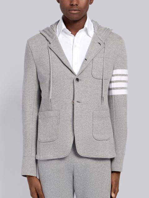 Light Grey Loopback Jersey 4-bar Hooded Sport Coat