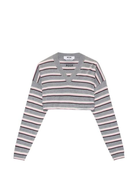 MSGM striped V-neck knitwear