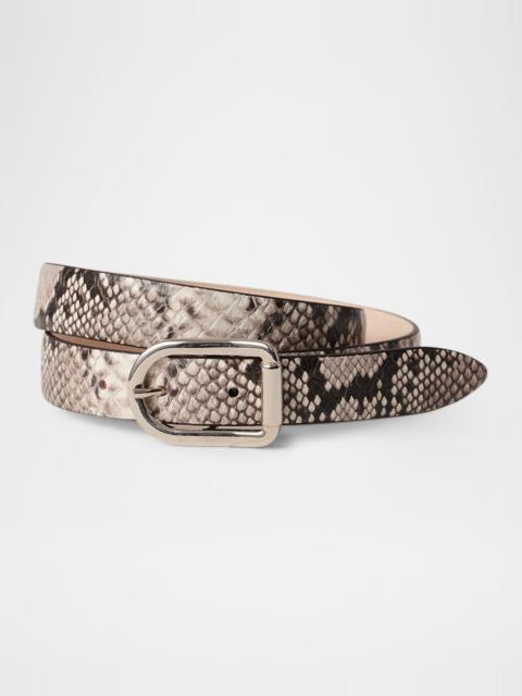 DÉHANCHE Mija Snake-Embossed Leather Skinny Belt