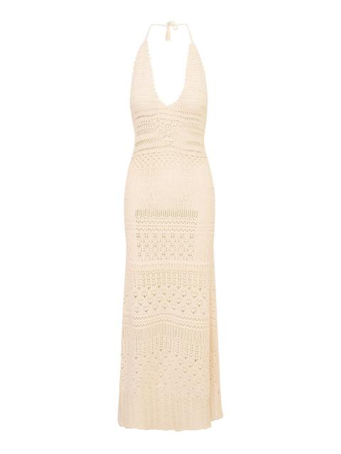 LoveShackFancy Massie Cotton Crochet Dress white