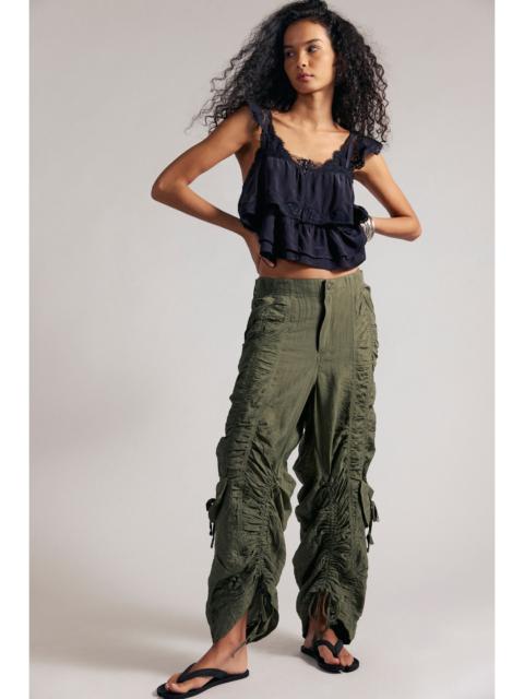 FREE PEOPLE We The Free Scorpio Shirred Mid-Rise Cargo Pants