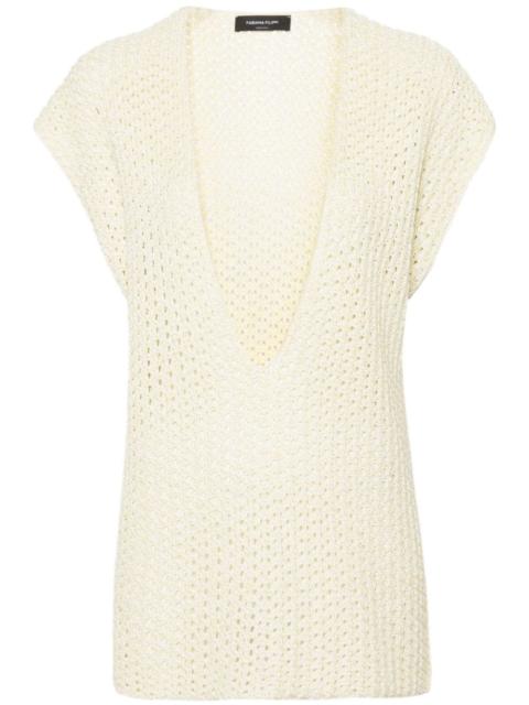 FABIANA FILIPPI V-neck open-knit top