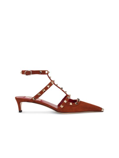 Valentino Rockstud Ankle Strap Kitten Heel