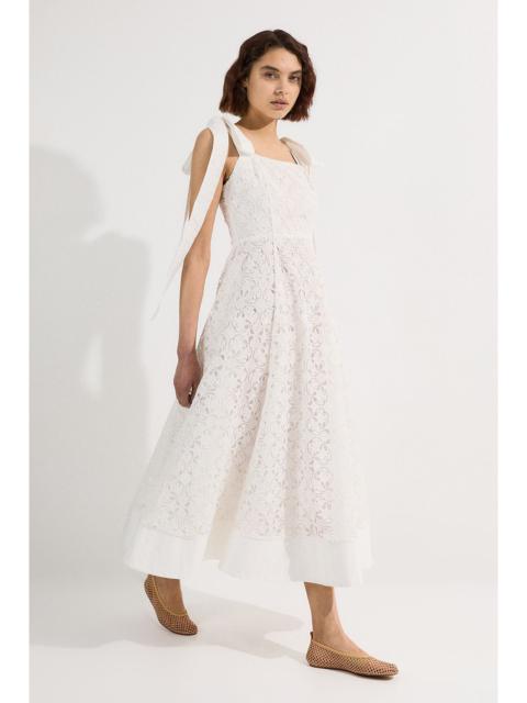 KAREN MILLEN Cutwork Embroidery Woven Midi Prom Dress