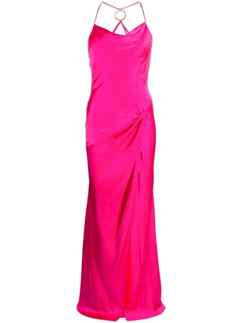 PINKO cowl-neck satin gown