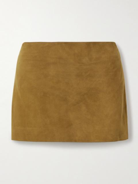 KHAITE Jett Suede Mini Skirt