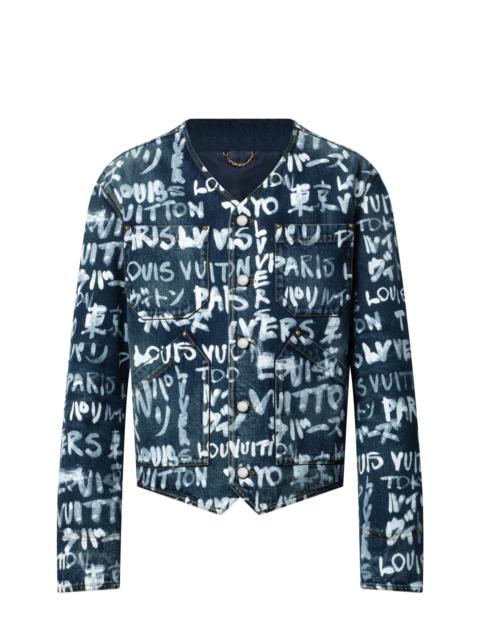 Louis Vuitton Denim Collarless Jacket