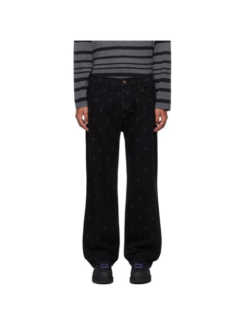 ROBYN LYNCH Black Laser Etched Eire Motif Jeans