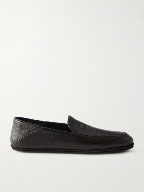 John Lobb Kingston II Collapsible-Heel Full-Grain Deerskin Loafers Brown