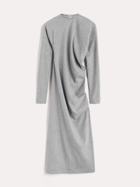 Totême Twisted flannel dress light grey melange