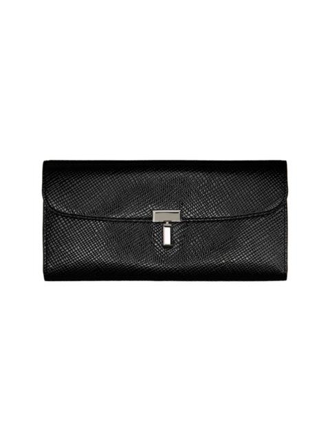 TOTEME Black T-Lock Palmellato-Patent Wallet