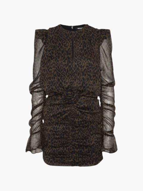 ROTATE RUCHED FLOWER MINI DRESS