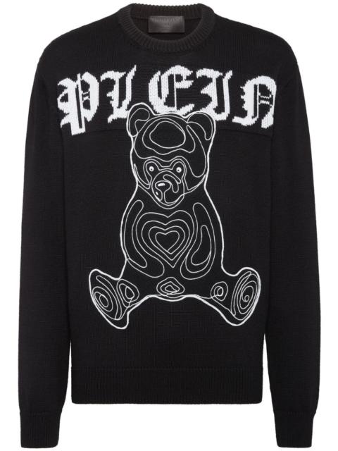 PHILIPP PLEIN teddy bear-print wool jumper