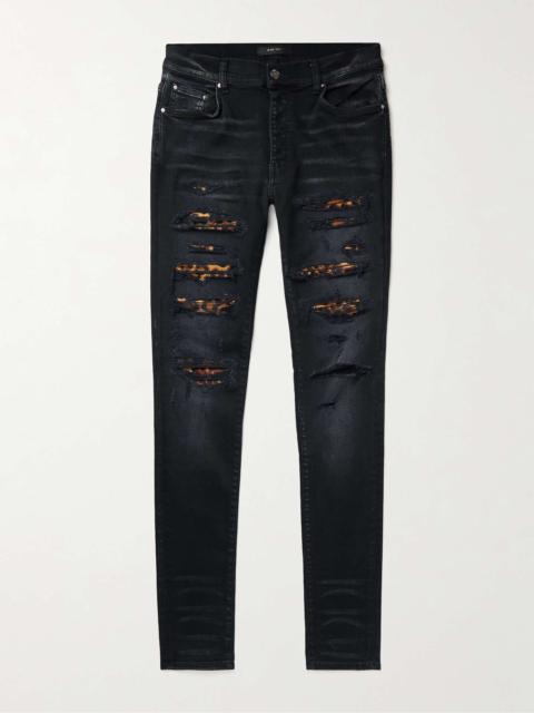 AMIRI Thrasher Skinny-Fit Distressed Panelled Jeans