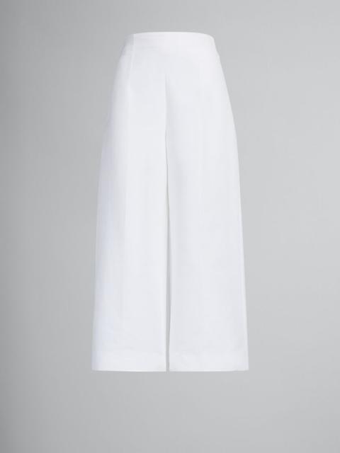 WHITE CADY CROPPED TROUSERS