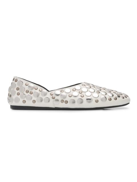 KHAITE Women's Jane Studded Leather Flats - Optic White