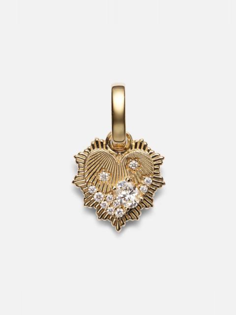 FOUNDRAE Heart Love Token Mini 18kt gold pendant with diamonds