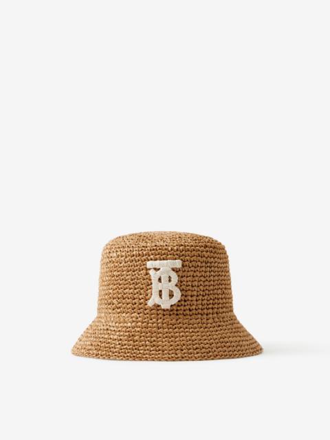 Burberry Monogram Motif Raffia-effect Bucket Hat