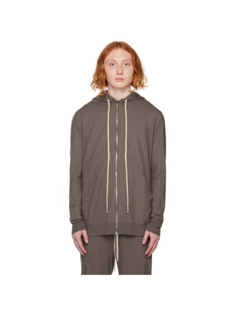 Rick Owens Gray Zip-Up Hoodie