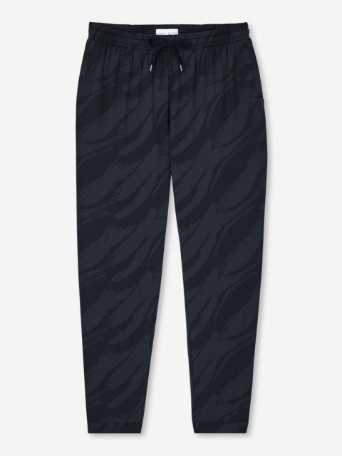 Derek Rose Men's Track Pants London 8 Micro Modal Black