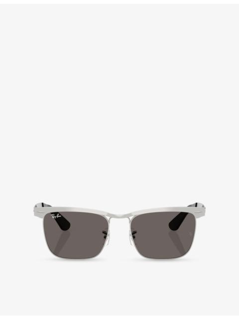 Ray-Ban RB3875 Wayfarer Deluxe Square-Frame Metal Sunglasses