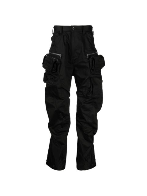 satin cargo tapered trousers