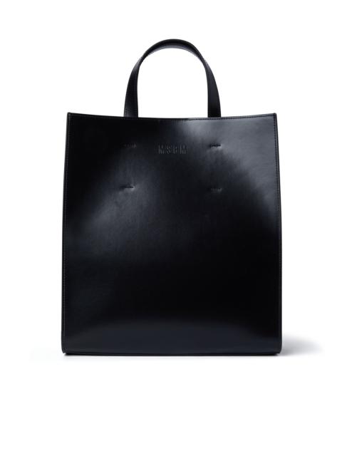 MSGM Faux leather tote bag with embossed micro logo
