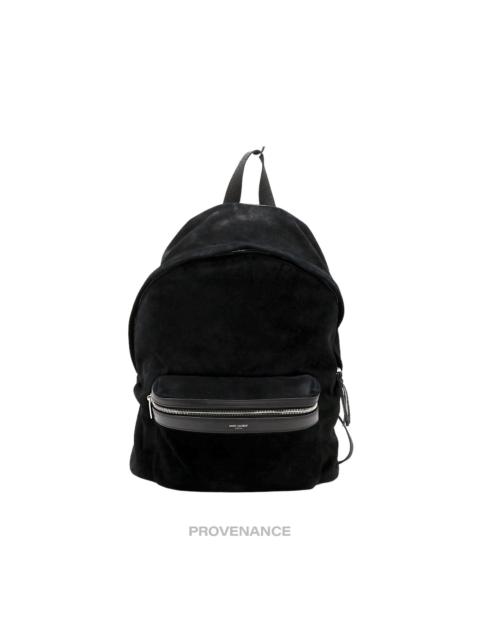 SAINT LAURENT Saint Laurent Paris SLP City Backpack Bag Black Suede provenance REVERSIBLE