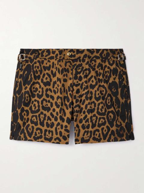 Slim-Fit Short-Length Leopard-Print Swim Shorts