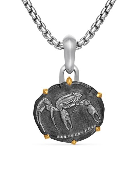 DAVID YURMAN Men's Pisces Amulet in Sterling Silver with 18K Yellow Gold, 33mm - Cancer