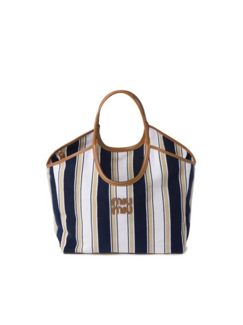 Miu Miu IVY striped tote bag