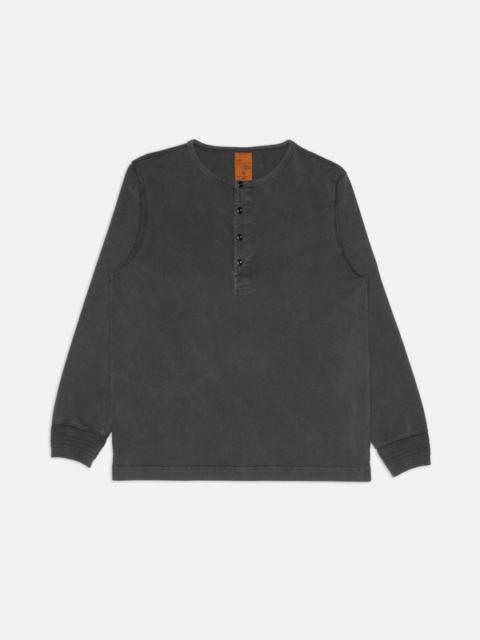 Nudie Jeans Long Sleeve Henley Washed Antracite