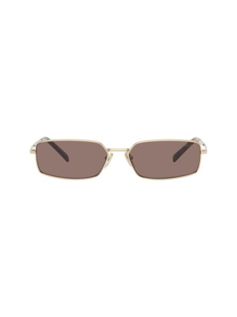 Prada Gold Rectangle Metal Sunglasses