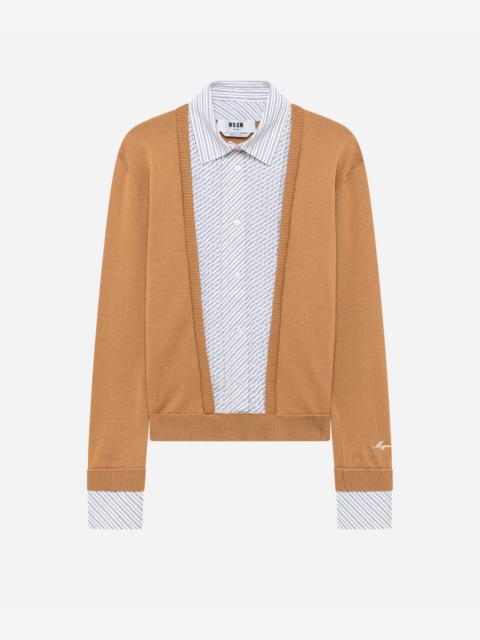 MSGM Wool sweater with layering detail