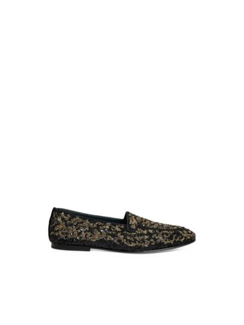 Dolce & Gabbana sequin-embellished bead-embroidered loafers