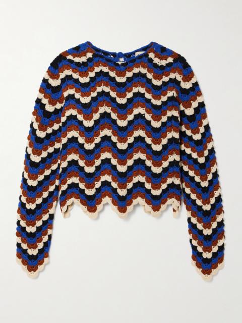 ESCVDO Safi Cropped Crocheted Organic Cotton Top