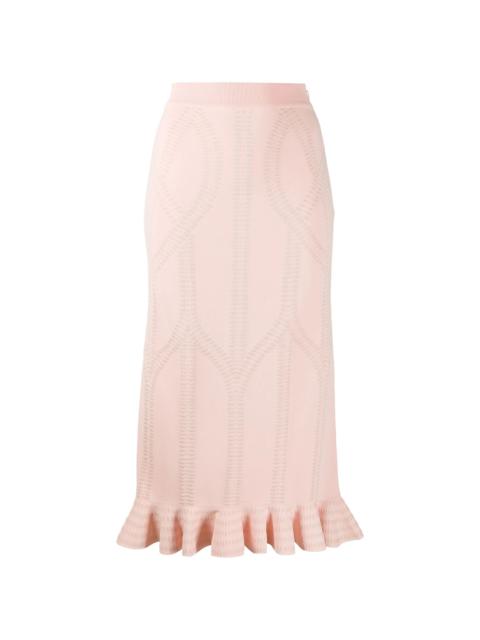 Alexander McQueen textured knitted frilled skirt